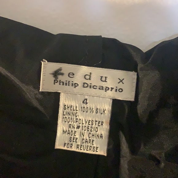 Silk black cocktail midi dress - Picture 3 of 7